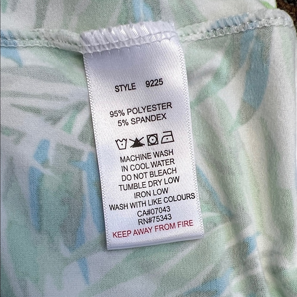 Cynthia Rowley Tropical Palm Leaves Green White and Blue Pajama set Size M - Picture 16 of 16